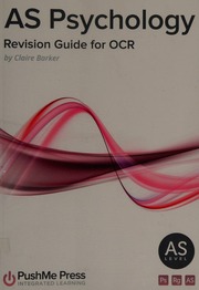 As Psychology Revision Guide For Ocr Barker Claire Dyer Becky