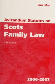 Avizandum Statutes On Scots Family Law 20062007 Jane Mair Llm