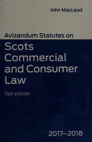 Avizandum Statutes On Scots Commercial Consumer Law 20172018 Macleod