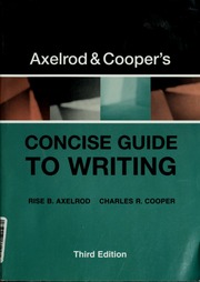 Axelrod Coopers Concise Guide To Writing 3rd Ed Axelrod Rise B