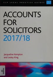 Accounts For Solicitors 20172018 Kempton Jacqui King Professor Lesley