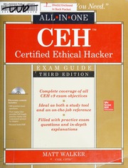 Allinone Ceh Certified Ethical Hacker Exam Guide Walker Matthew