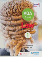Aqa Alevel Law For Year 1as Jacqueline Martin Nicholas Price