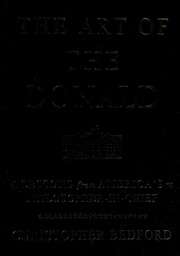 The Art Of The Donald Lessons From Americas Philosopherinchief First Threshold Editions Hardcover Edition Bedford