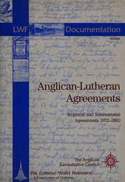 Anglicanlutheran Agreements Regional And International Agreements 19722002 Oppegaard