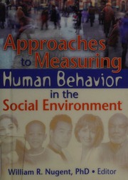 Approaches To Measuring Human Behavior In The Social Environment Nugent