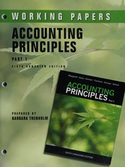 Accounting Principles Sixth Canadian Edition Working Papers Part 1 Chapters 17 Trenholm
