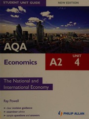 Aqa A2 Economics Student Unit Guide Unit 4 The National And International Economy Powell