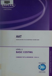 Aat Association Of Accounting Technicians Level 2 Basic Costing 20102011 Unknown