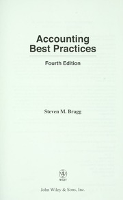 Accounting Best Practices 4th Ed Bragg Steven M