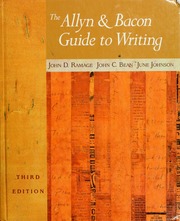 The Allyn Bacon Guide To Writing 3rd Ed Ramage John D Bean