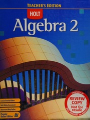 Algebra 2 Teachers Edition Hardcover Whitman Antinone