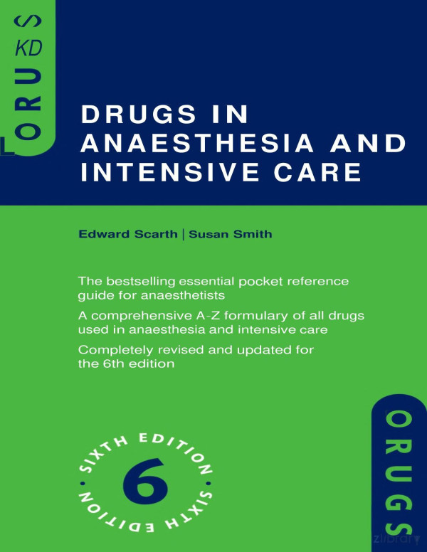 Drugs In Anaesthesia And Intensive Care 6e Jan 10 20260198875576oxford University Presspdf 6th Edition Scarth