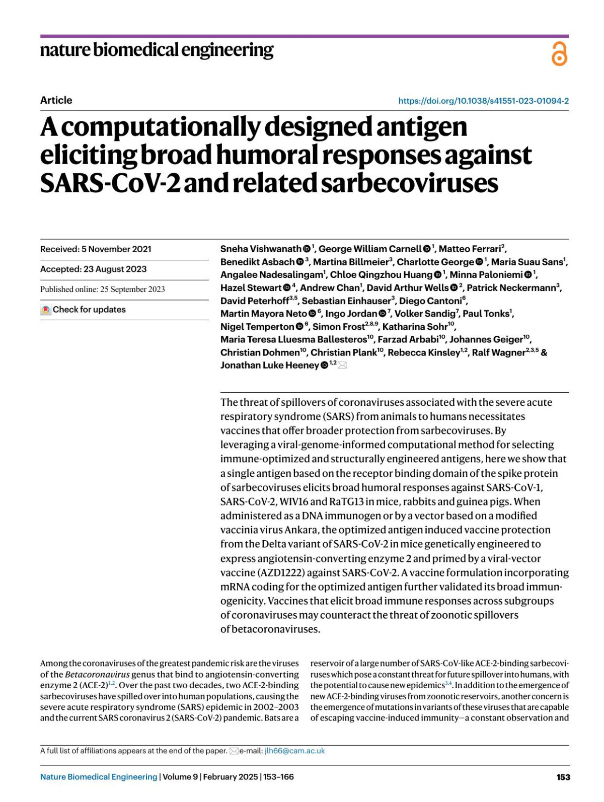 A Computationally Designed Antigen Eliciting Broad Humoral Responses Against Sarscov2 And Related Sarbecoviruses Sneha Vishwanath George William Carnell Matteo Ferrari Benedikt Asbach Martina Billmeier Charlotte George Maria Suau Sans Angalee Nadesalingam Chloe Qingzhou Huang Minna Paloniemi Hazel Stewart Andrew Chan David Arthur Wells