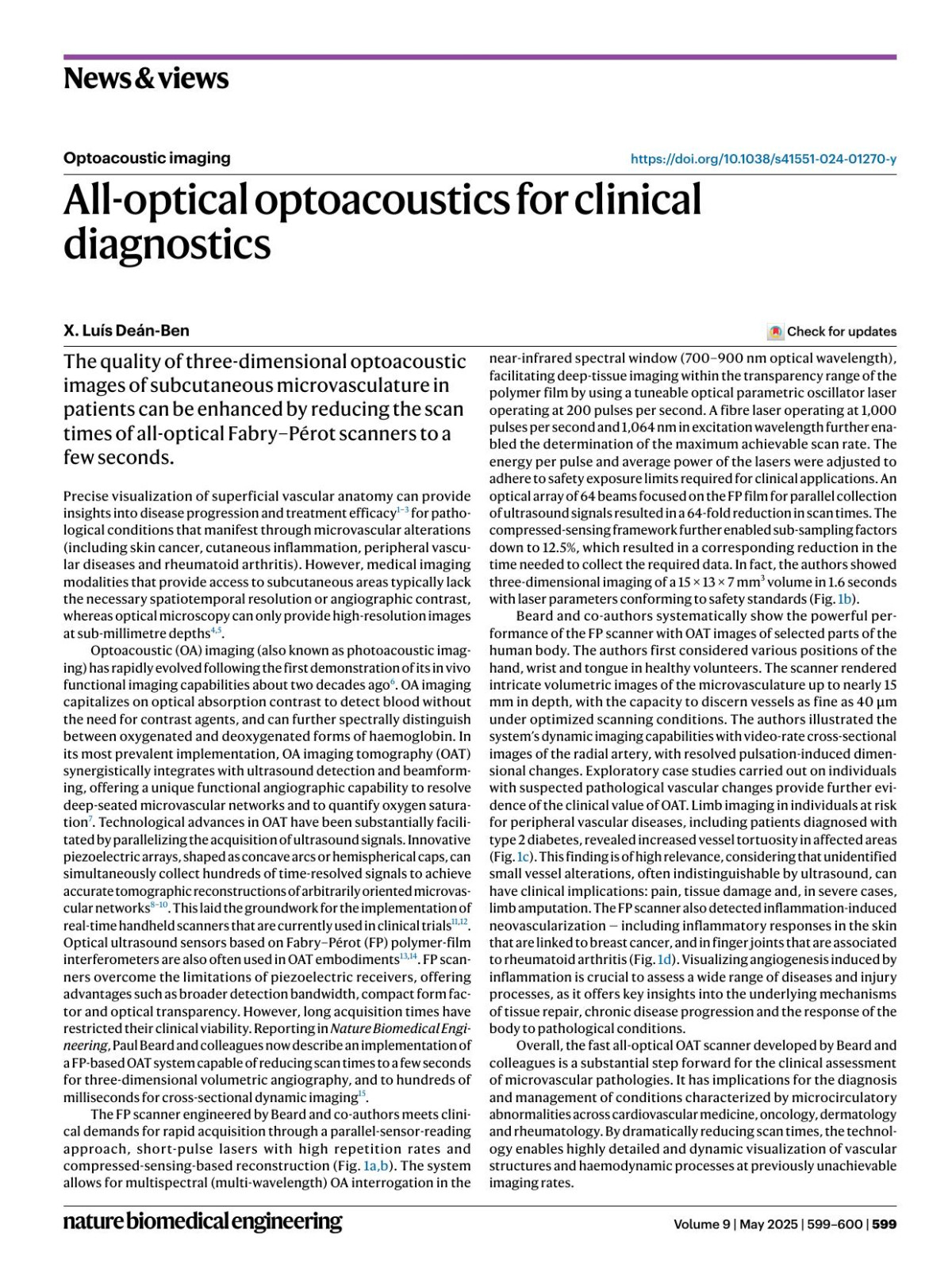 Alloptical Optoacoustics For Clinical Diagnostics X Luís Deánben