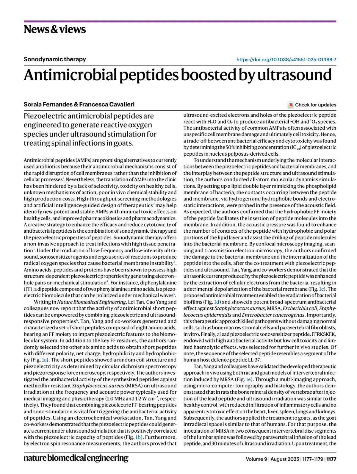 Antimicrobial Peptides Boosted By Ultrasound Soraia Fernandes Francesca Cavalieri