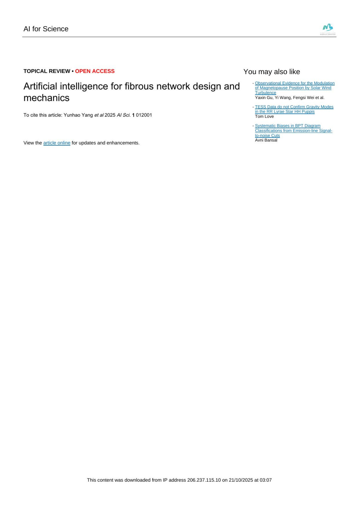 Artificial Intelligence For Fibrous Network Design And Mechanics Yunhao Yang