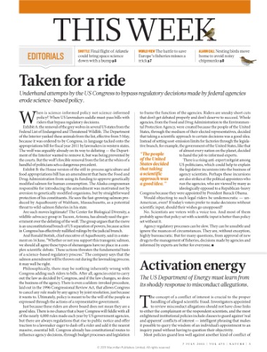 Nature Nature Magazine Vol 475 Pp5134 2011 July 7 Issue 7354 Phillip Campbell