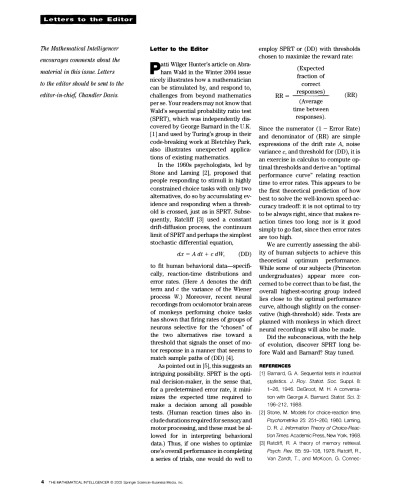 The Mathematical Intelligencer Volume 27 Issue 1 Ml Senechal