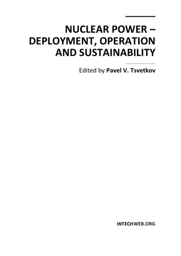 Nuclear Power Deployment Operation And Sustainability Edited By Pavel Tsvetkov