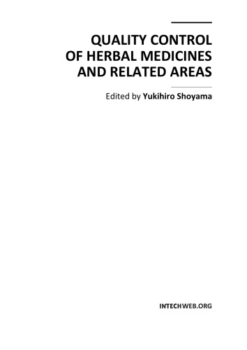 Quality Control Of Herbal Medicines And Related Areas Yukihiro Shoyama