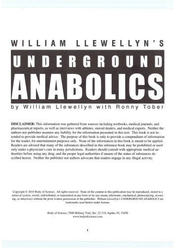 Underground Anabolics William Llewellyn Ronny Tober