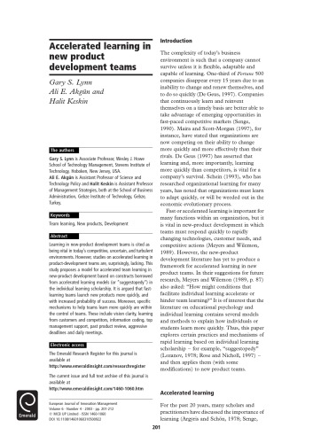 European Journal Of Innovation Management Vol 6 No 4 2003 Christos Kalantaridis
