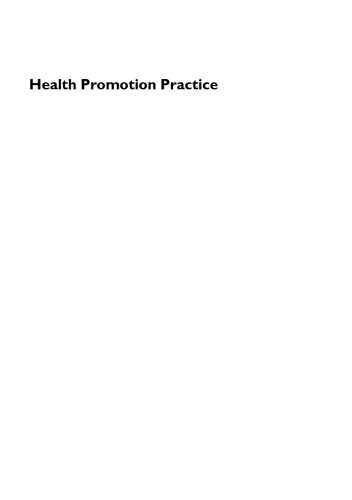 Health Promotion Practice Maggie Davies Chris Bonell Wendy Macdowall