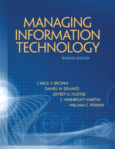 Managing Information Technology 7th Edition 7th Edition Carol V Brown