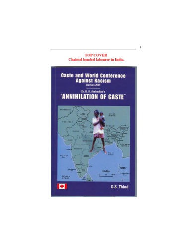 Caste And World Conference Against Racism Durban 2001 Dr Br Ambedkars Annihilation Of Caste Gian Singh Thind