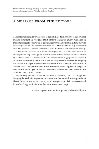 Modern Intellectual History Volume 04 Issue 01 April 2007 Volume 4 Issue 01 Charles Capper