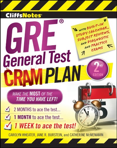 Cliffsnotes Gre General Test Cram Plan 2nd Edition Carolyn Wheater