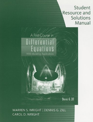Student Resource With Solutions Manual For Zills A First Course In Differential Equations 9th 9th Edition Dennis G Zill