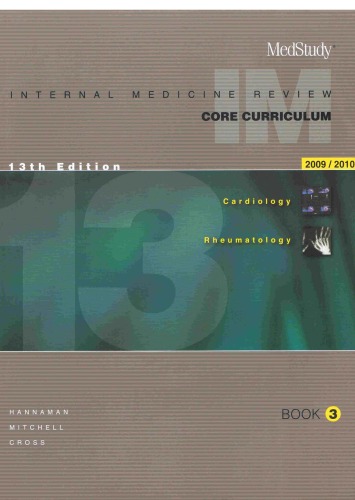 Medstudy The 13th Edition Internal Medicine Core Curriculum Book 3 Hannahman