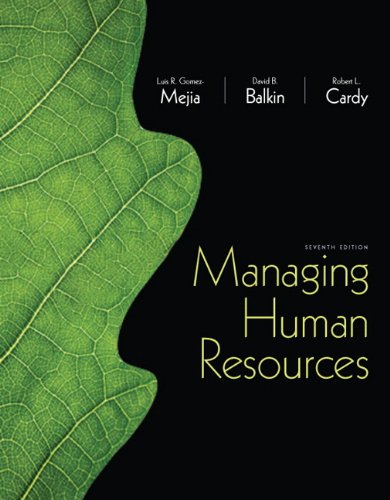 Managing Human Resources 7th Edition 7th Ed Luis Gomezmejia