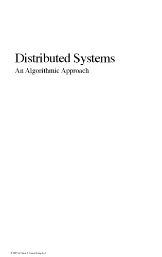 Distributed Systems An Algorithmic Approach Distributed Systems Sukumar Ghosh