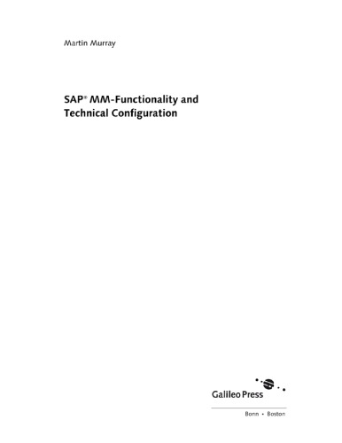 Sap Mmfunctionality And Technical Configuration 2nd Edition 2nd Edition Martin Murray