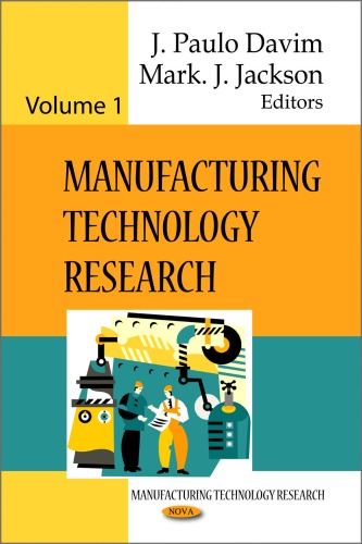 Manufacturing Technology Research Volume 1 J Paulo Davim Mark J Jackson