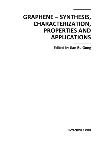Graphene Synthesis Characterization Properties And Applications Jian Ru Gong