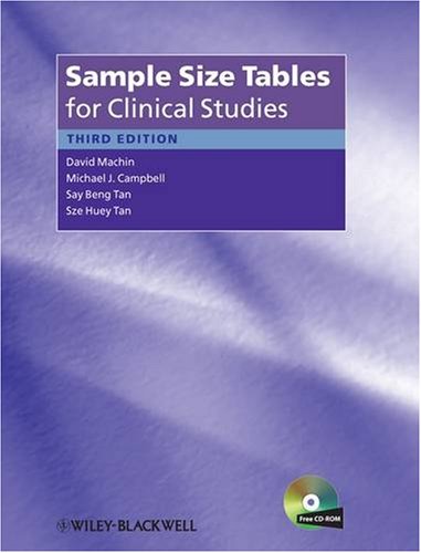 Sample Size Tables For Clinical Studies 3rd Edition David Machin