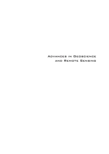 Advances In Geoscience And Remote Sensing Gary Jedlovec Ed