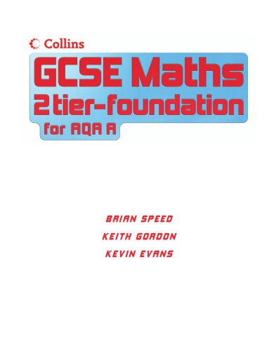 Gcse Maths For Aqa Linear A Foundation Student Book Brian Speed