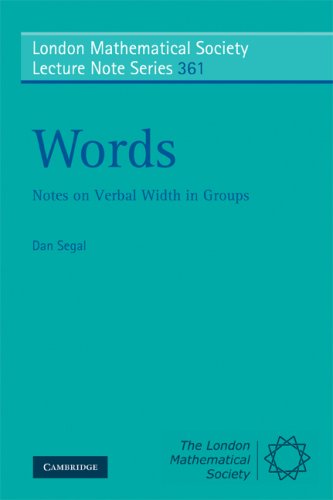 Words Notes On Verbal Width In Groups 1st Edition Dan Segal