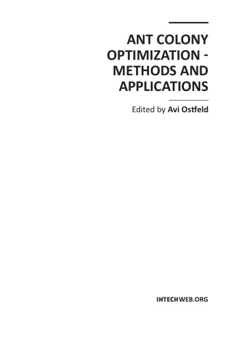 Ant Colony Optimization Methods And Applications Avi Ostfeld