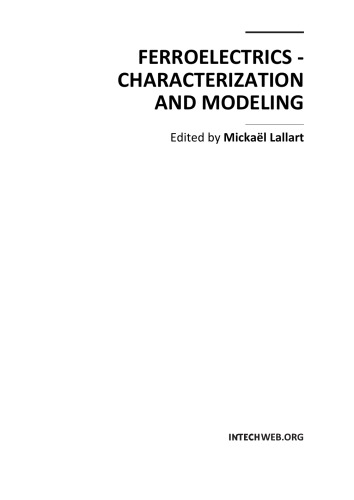 Ferroelectrics Characterization And Modeling M Lallart Ed