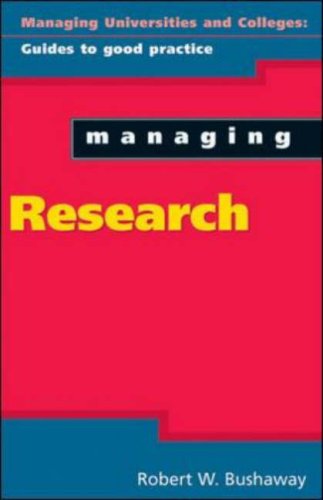 Managing Research 1st Edition Robert W Bushaway