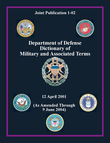 Department Of Defense Dictionary Of Military And Associated Terms Joint Chiefs Of Staff Dod