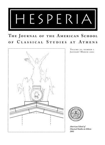 Hesperia 70 2001 The American School Of Classical Studies At Athens Various Authors