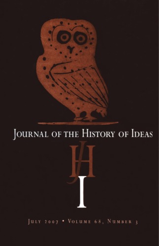 Journal Of The History Of Ideas Volume 68 Number 3 July 2007 University Of Pennsylvania Press