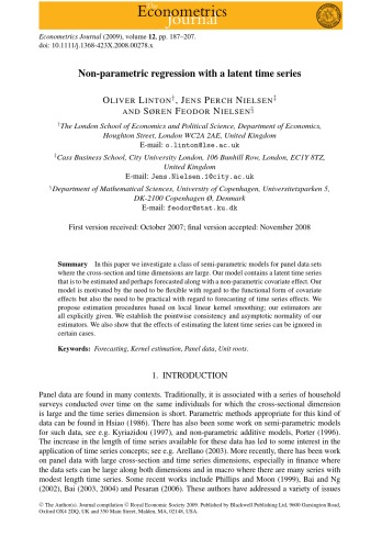 The Econometrics Journal 2009 Vol12 N2 Volume 12 Issue 2 Jianqing Fan And Richard J Smith